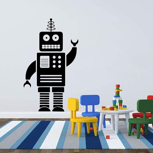 Jxyy Robot De Dibujos Animados Etiqueta De La Pared Boy Room Baby