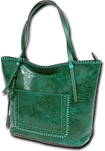green leather tote handbags