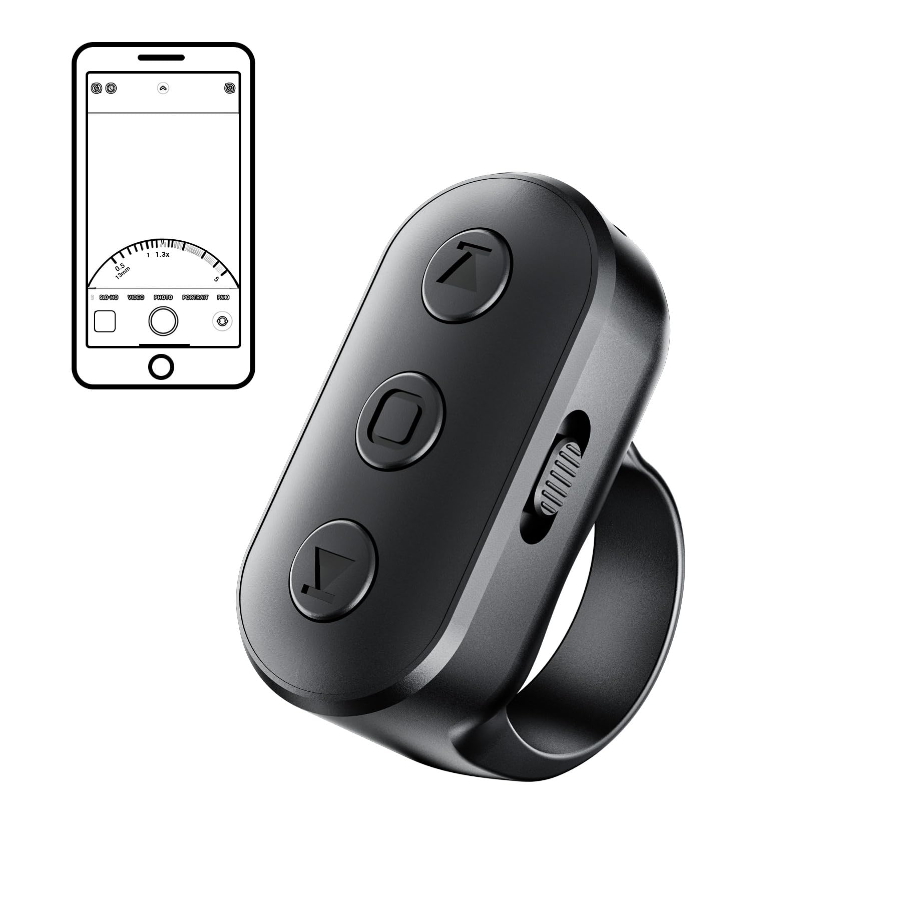 Photo 1 of Phone Camera Ring Remote Control with Zoom in/Out, Rechargeable Shutter with Front/Rear Camera Switch for iPhone Android iPad, Hands Free Remote Ring for Photo & Video Recording Content Creator