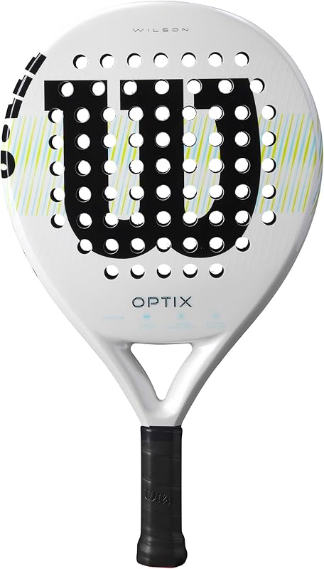 Optix V1, Raquette de Padel, Structure en Fibre de Verre et Mousse Souple, Design Circulaire et Technologie des Trous de Précision, Couleur : Blanc, Taille : 2