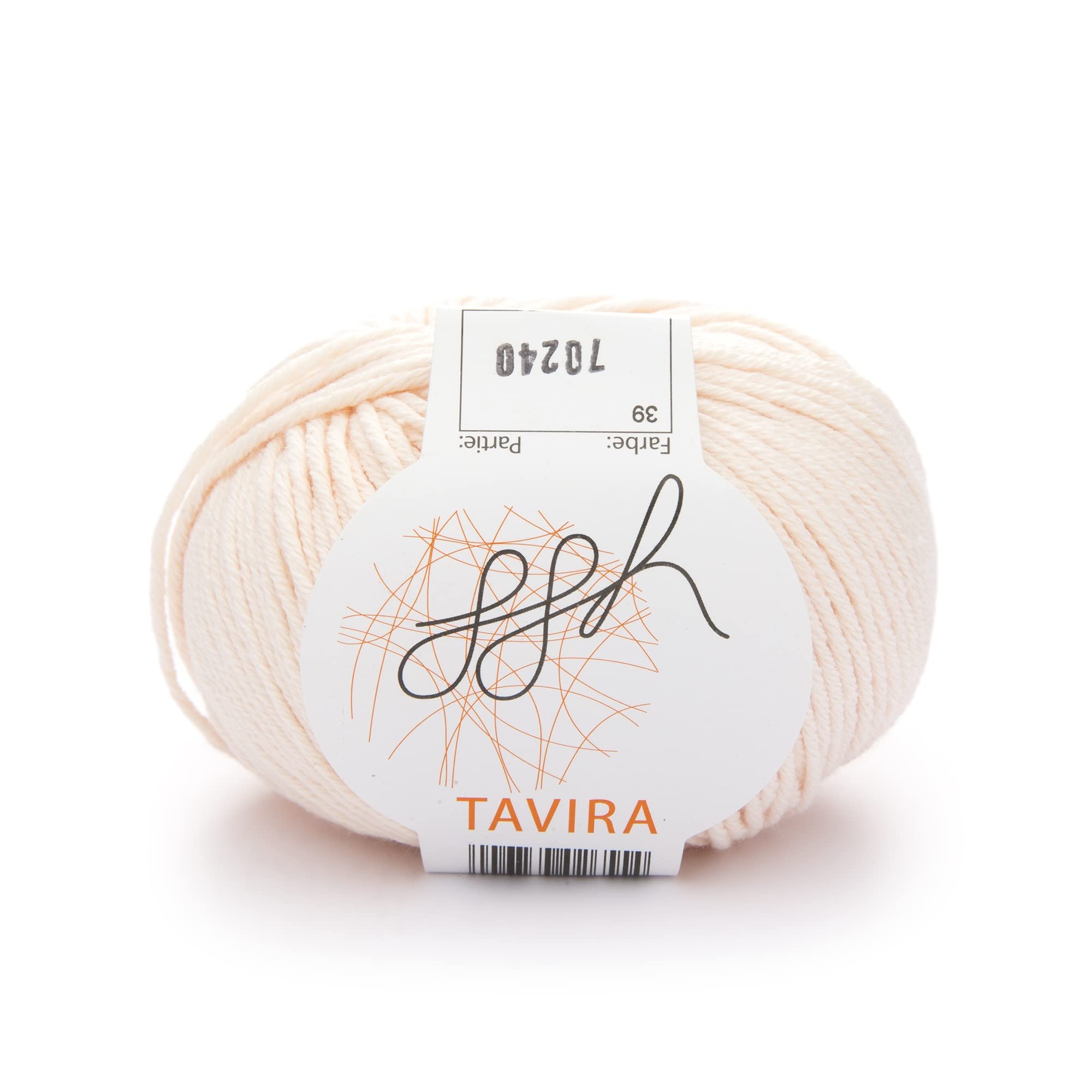 ggh Tavira - 100% Cotton - Running Length 80 m to 50 g - Needle Size 4-5 - Wool Suitable for Knitting or Crocheting - Colour 039 - Powder