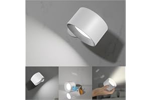 Koopala LED Wall Sconces, Wall Mounted Lamps with Rechargeable Battery Operated Dim 3 Brightness Removable Charging 360°Rotate Magnetic Ball, Cordless Wall Light for Reading Study Bedside Hallway
