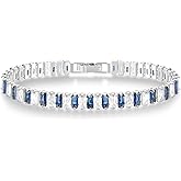 KELORIS PATH Tennis Bracelets for Women 14K Gold Plated/White Gold CZ Bracelet Classic Adjustable Valentines Gift