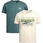 Reebok Boys Shirts - 2 Pack Active Performance Dry Fit T Shirts for Boys - Athletic Training Tops for Kids (8-20)