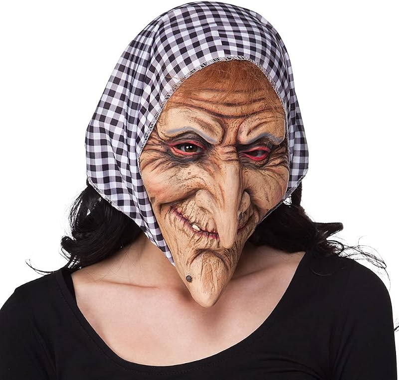 - Latex Kopfmaske Hexe mit Kopftuch für Erwachsene