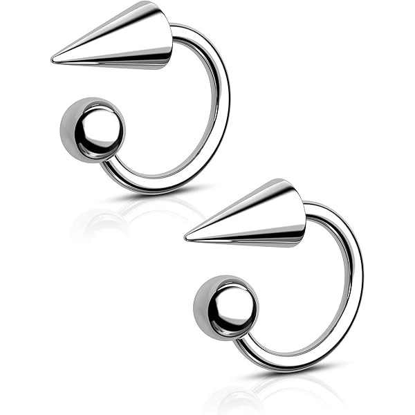 LionGothic 12PCS 10G Horseshoe Circular Barbells – Surgical Steel Piercing Jewelry For Lip Nose Ear Eyebrow