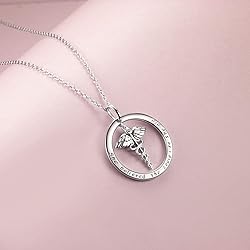 WINNICACA Nurse Gifts Sterling Silver Caduceus