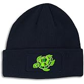 Patch Beanie Swimming Sea Turtle Embroidery Skull Cap Hats for Men & Women Acrylic Winter Hats One Size