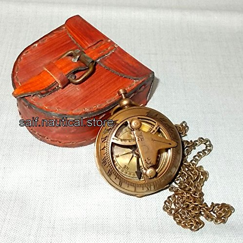 Maritime Brass Antique Compass Nautical Navigation Compass With Case