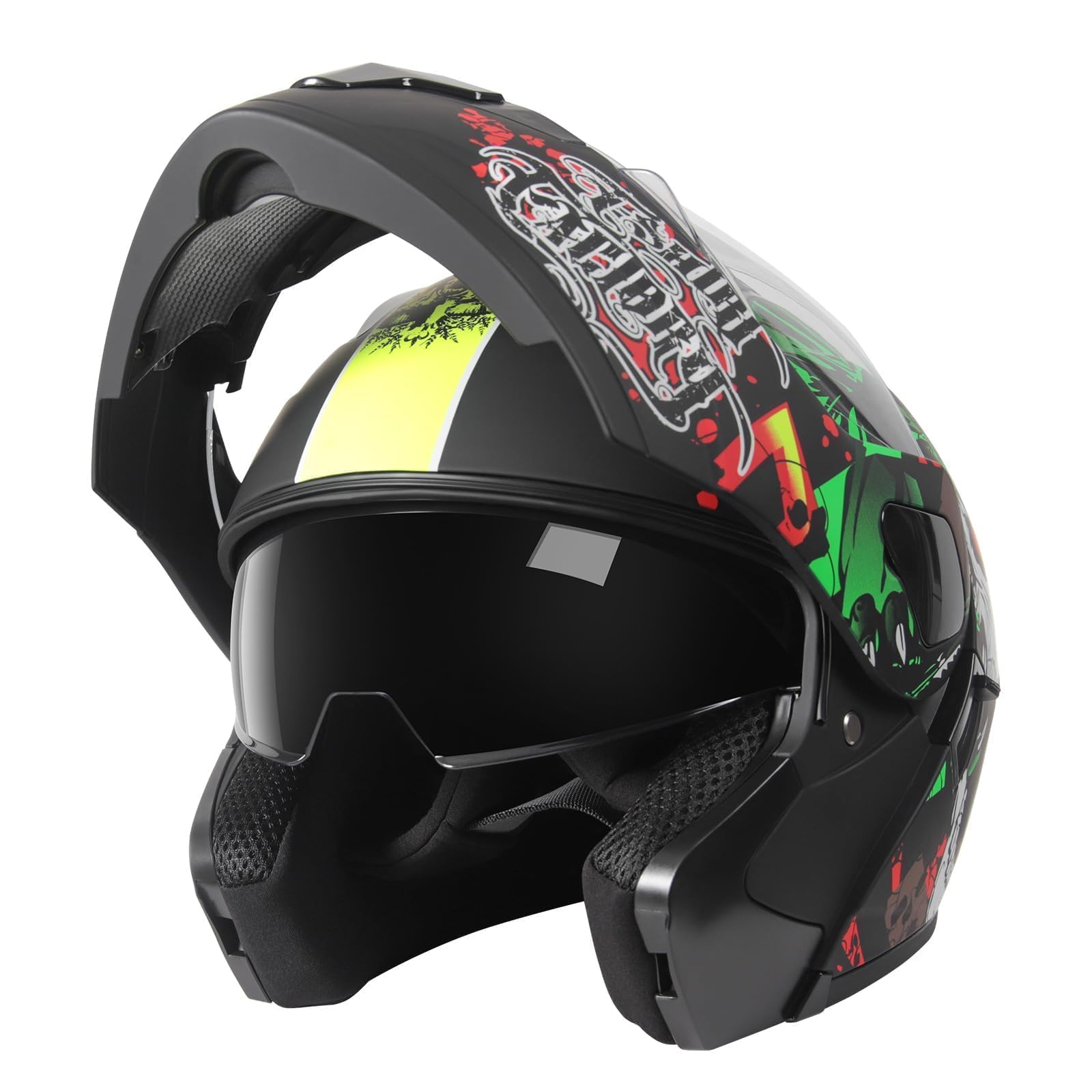 Photo 1 of Motorcycle Full Face Helmet for Unisex-Adults DOT Approved Motorbike Street Bike Racing Helmets (Skull,XL)