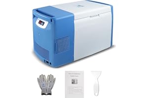 HNZXIB Ultra Low temperature Freezer -86° (20L), 110V Portable Lab Cryogenic Freezer, Ultra Low Temperature Medical Countertop Refrigerator for Laboratory Pharmacy Storage ULT Lab Fridge (Blue)