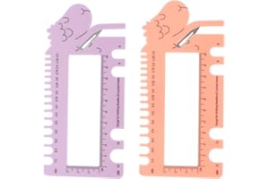 Balacoo 2pcs Knitting Needle Gauge Crochet Hook Measuring Tool Plastic Ruler for Knitting and Crochet DIY