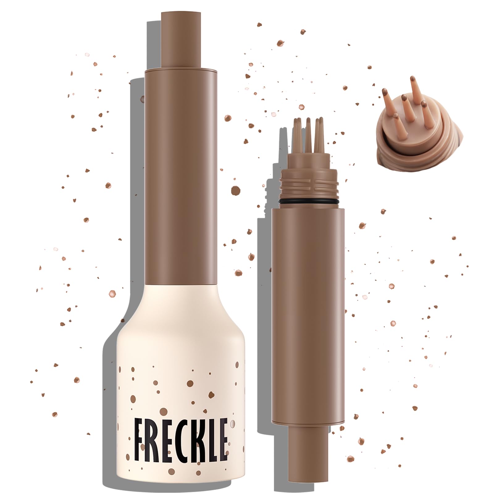 Photo 1 of Wugbc Freckle Stamp 5 Point Design, Upgrade Liquid Freckle Pen Waterproof Long Lasting Quick Dry Fake Freckle Face Tattoo Get Natural-looking Faux Freckles Sunkissed Makeup, 04CARAMEL