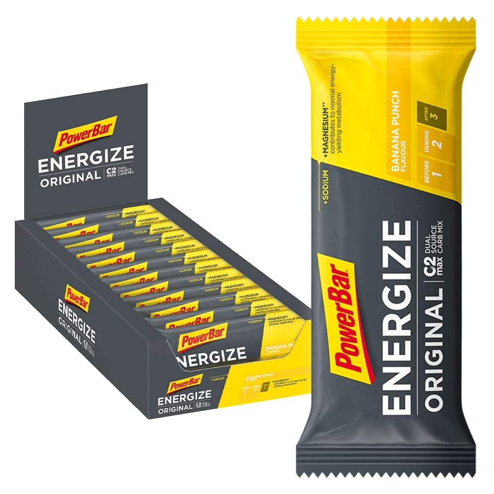Powerbar Energize Original Banana Punch 25x55g - High Carb Energy Bar + C2MAX Magnesium and Sodium — image 1