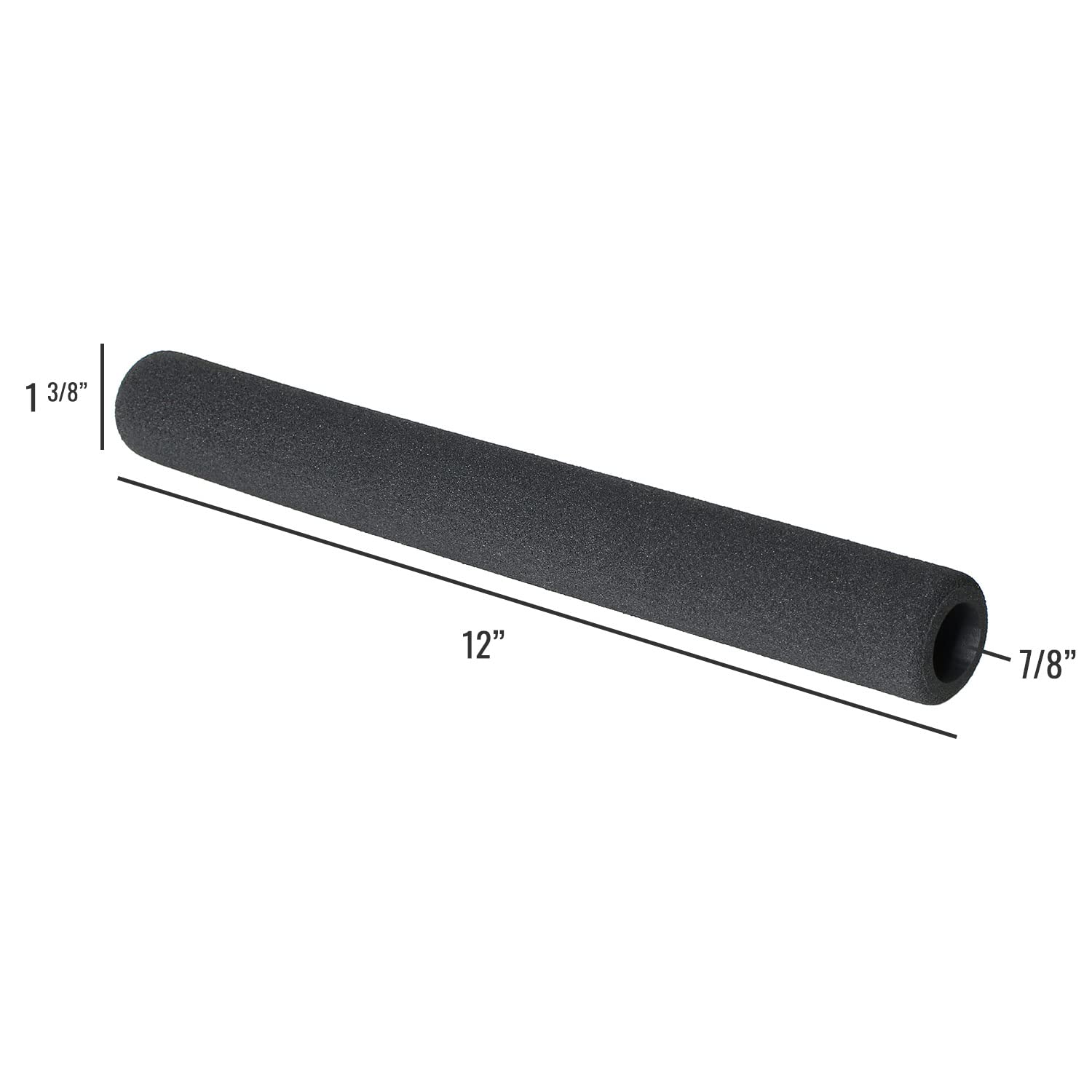 MABIS Foam Hand Grip Replacement for Standard Handle Canes, Thick Cushioned Foam, Black