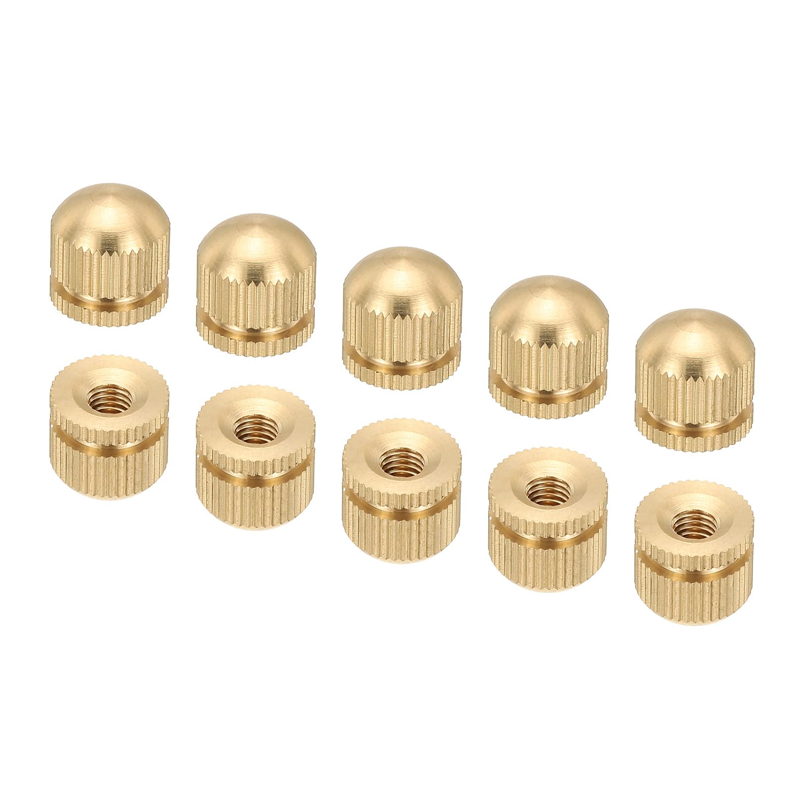 PATIKIL M5x12x12mm Cap Nut, 10 Pack Acorn Nut Screw Knob Cap Insert Bolt Cover Female Thread Knurled Decorative Hardware Fittings Lamp Light Fixtures