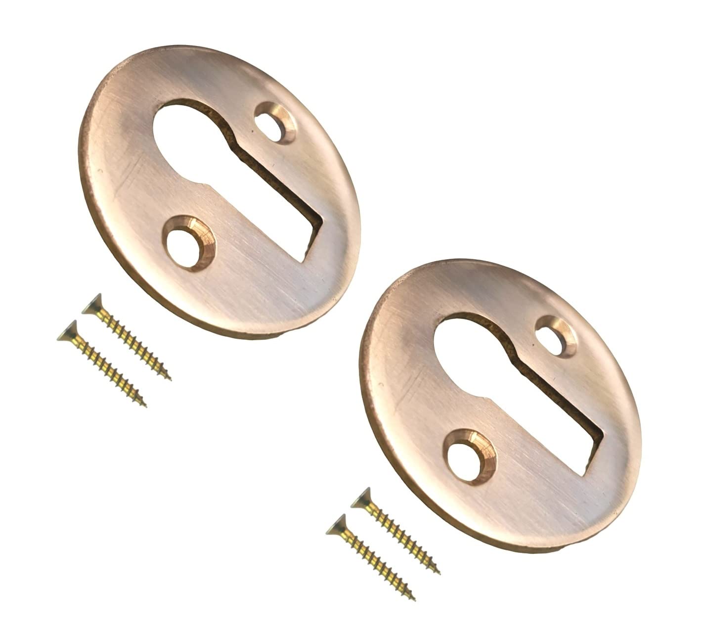 TERF® Polished Brass Victorian Open Escutcheon 35mm Keyhole Open Escutcheon including Fixing Screw - Pack of 2