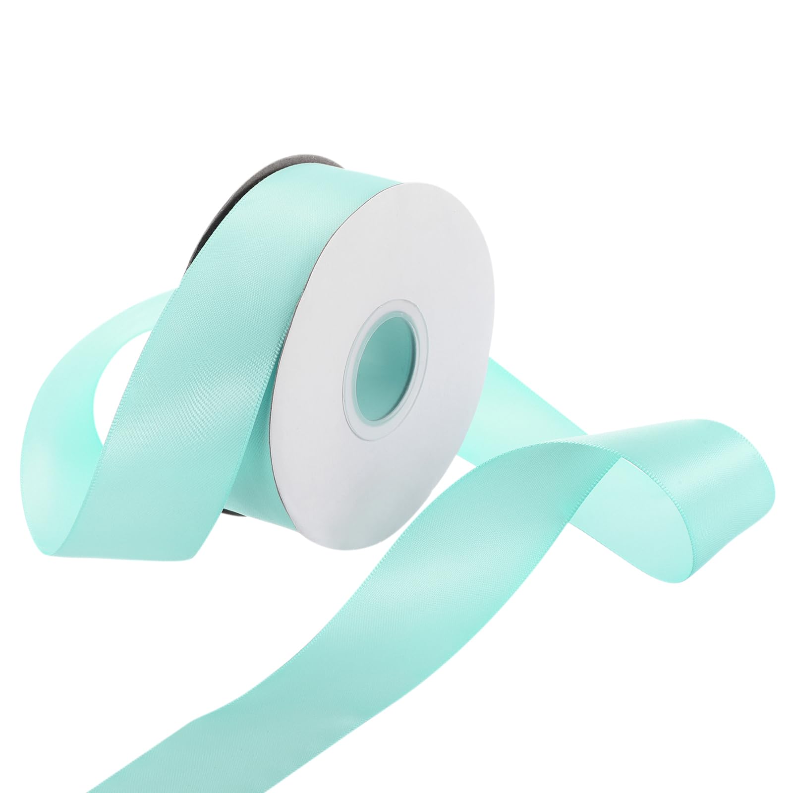 Rebower 38mm Satin Ribbon 23m Thick Double Face Grosgrain Silk Ribbon, [for Gift Wrapping, Hair Bows, Wedding, Cake, Flower] - 25 Yard/75ft/Aquamarine Blue