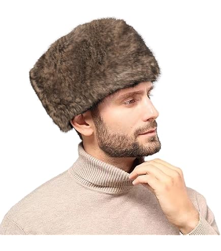 Amazon.com: Unisex Russian Ushanka Cossack Trapper Hat Faux Rabbit