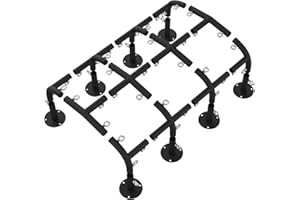 Neorexon 1 3/8'' Canopy Fittings for 8 Leg Carport Frame Parts, Black Canopy Pipe Fittings with Eye Bolts, Carport Frame Kit Low Peak Connectors with 156 Degree Angle(20Pcs)