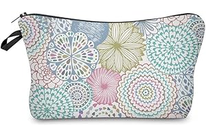 Deanfun Cosmetic Bag for Women, Mandala Flowers Waterproof Makeup Bags Roomy Toiletry Pouch Travel Accessories Gifts (51561)