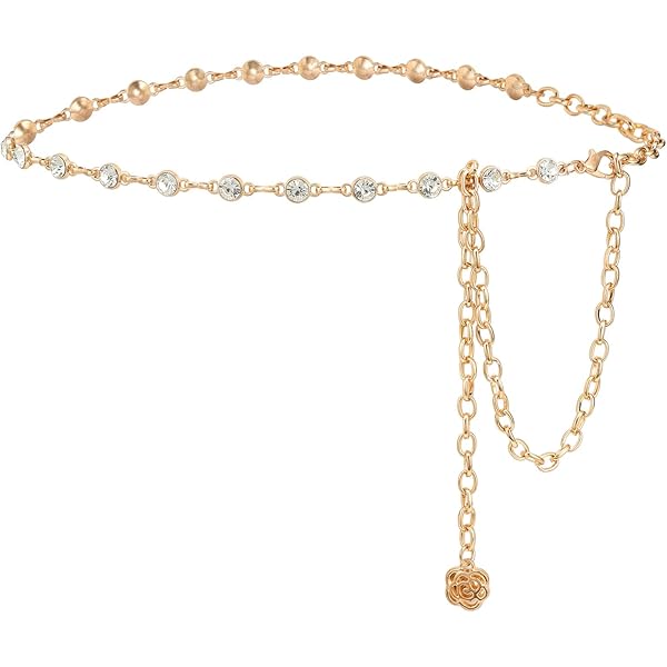 Xelsluthe Rhinestone Diamond Flower Waist Belt Decorative Rhinestone Dress  Belt Gold Sparkly Crystal for Women Formal Dresses Gold Bling Diamond  Wedding Dress Bridal Chain Belts at Amazon Women's Clothing store