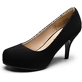 DREAM PAIRS Tiffany Women's Classic Elegant Versatile Low Stiletto Heel Dress Platform Pumps Shoes