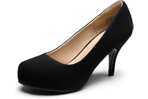DREAM PAIRS Tiffany Women's Classic Elegant Versatile Low Stiletto Heel Dress Platform Pumps Shoes