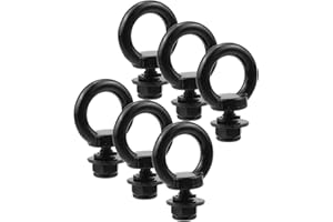 Antrader Lifting Shoulder Eye Bolts,6 Sets Eye Bolts with Nuts M8 Stainless Steel Machinery Shoulder Lifting Eye Bolt Lifting Ring Threaded Eyebolts with Lock Nuts,Lock Washers, Flat Washers