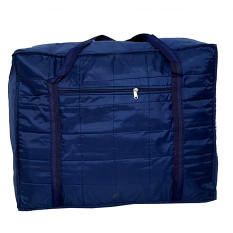 Livsmart Jumbo Attachi Bag in Soft Parachute Material, Blanket Cum Suitcase Bag, Storage Bag - Navy Blue