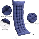 DKIEI Thicken Sun Lounger Cushion 160x50x8cm Blue Anti-Slip Straps view 4