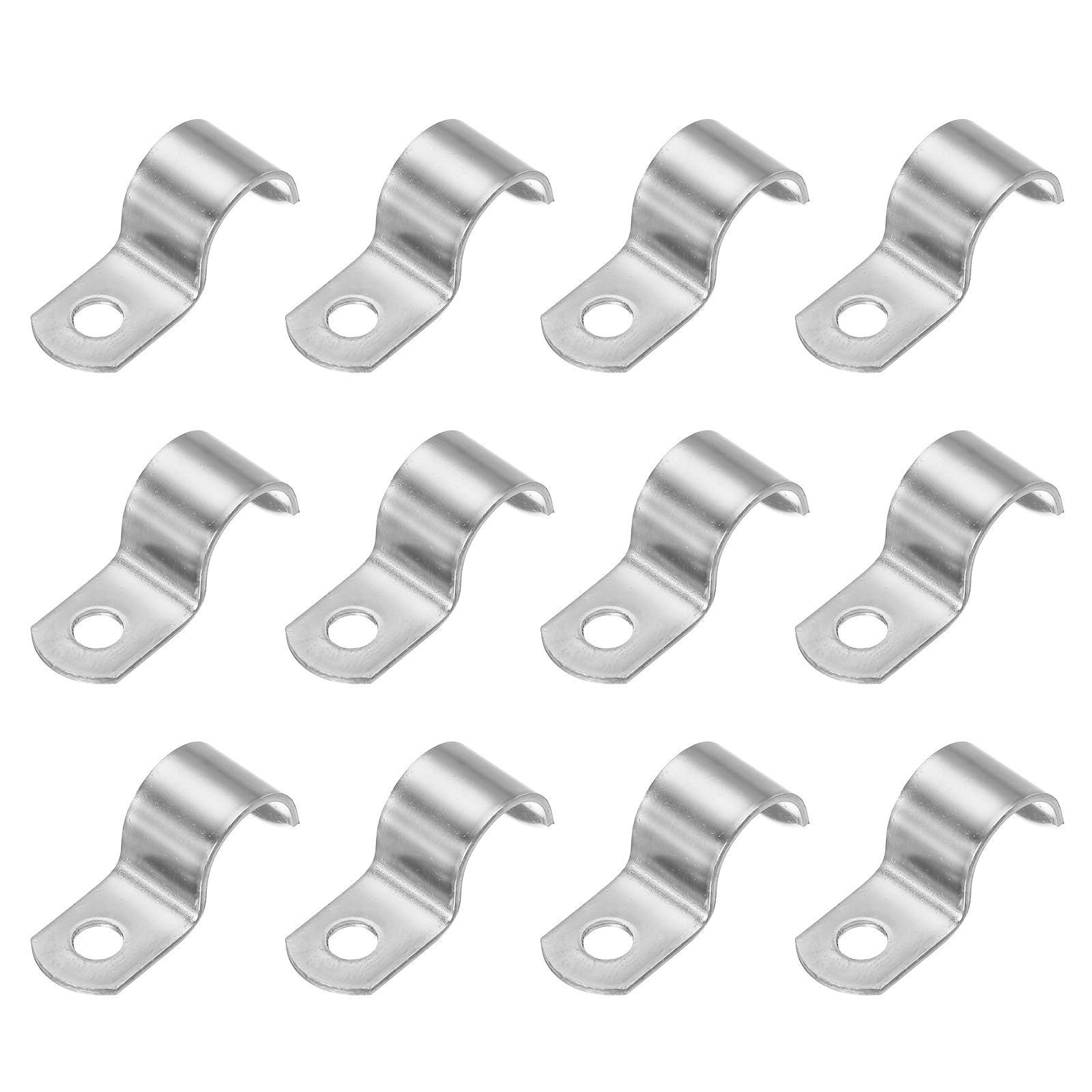 Photo 1 of PATIKIL 5/9" (14mm) Rigid Pipe Strap, 12 Pcs 304 Stainless Steel Conduit Clamp 1 Hole Thicken U Bracket Pipe Clamp Tube Strap for Pipe Cable Wire Fixing