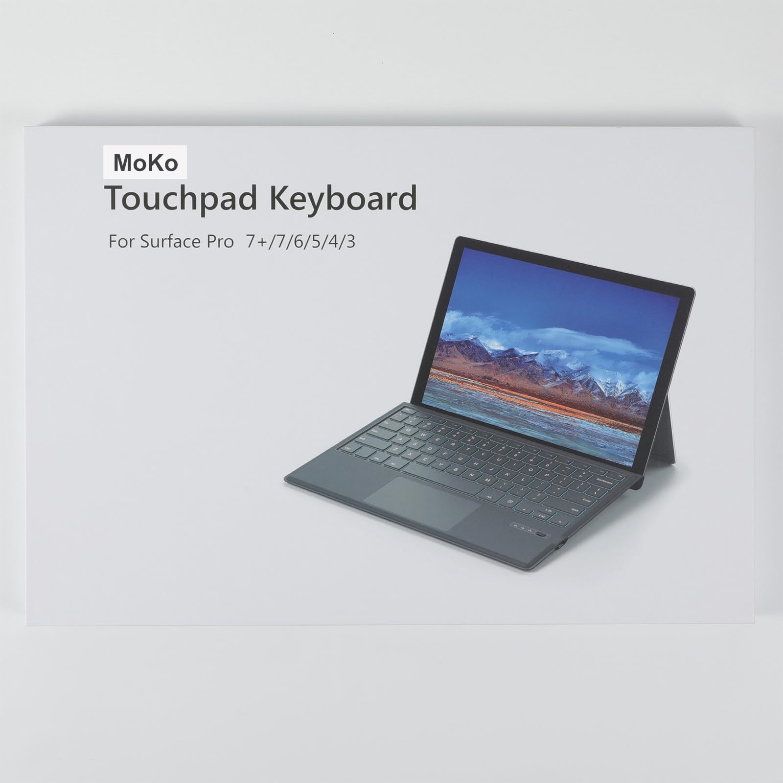 MoKo Type Cover Compatible for Microsoft Surface Pro 7 Plus/Pro 7 / Pro 6 / Pro 5 / Pro 4 /Pro 3, Lightweight Slim Wireless Bluetooth Keyboard with Touchpad and Built-in Rechargeable Battery, Gray