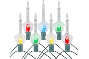 Novelty Lights 7 Light Traditional Christmas Bubble Light Set Christmas Bubble Lights, Christmas Tree Lights, Vintage Bubble String Lights (Multicolor Base)