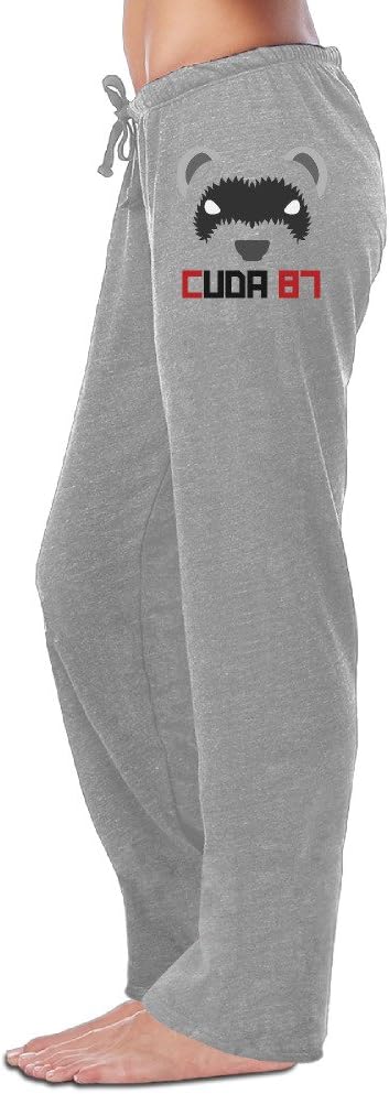 MEGGE Women's Cuda87 Badass Ferret Drawstring Jogger Sweatpants Ash