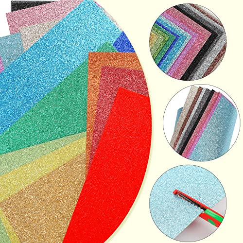 VGOODALL A4 Glitter Craft Paper, 10 Assorted Colors 20 Sheets Sparkle Cardstock Papers 250gsm Shiny Glitter Cards for Cricut Maker for DIY Crafts Gift Wrapping Scrapbook Decorations