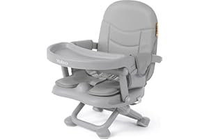 YOLEO Baby Booster Seat for Dining Table with Removable Tray, Adjustable Booster Seat Portable for Baby/Toddler Eating, Folda