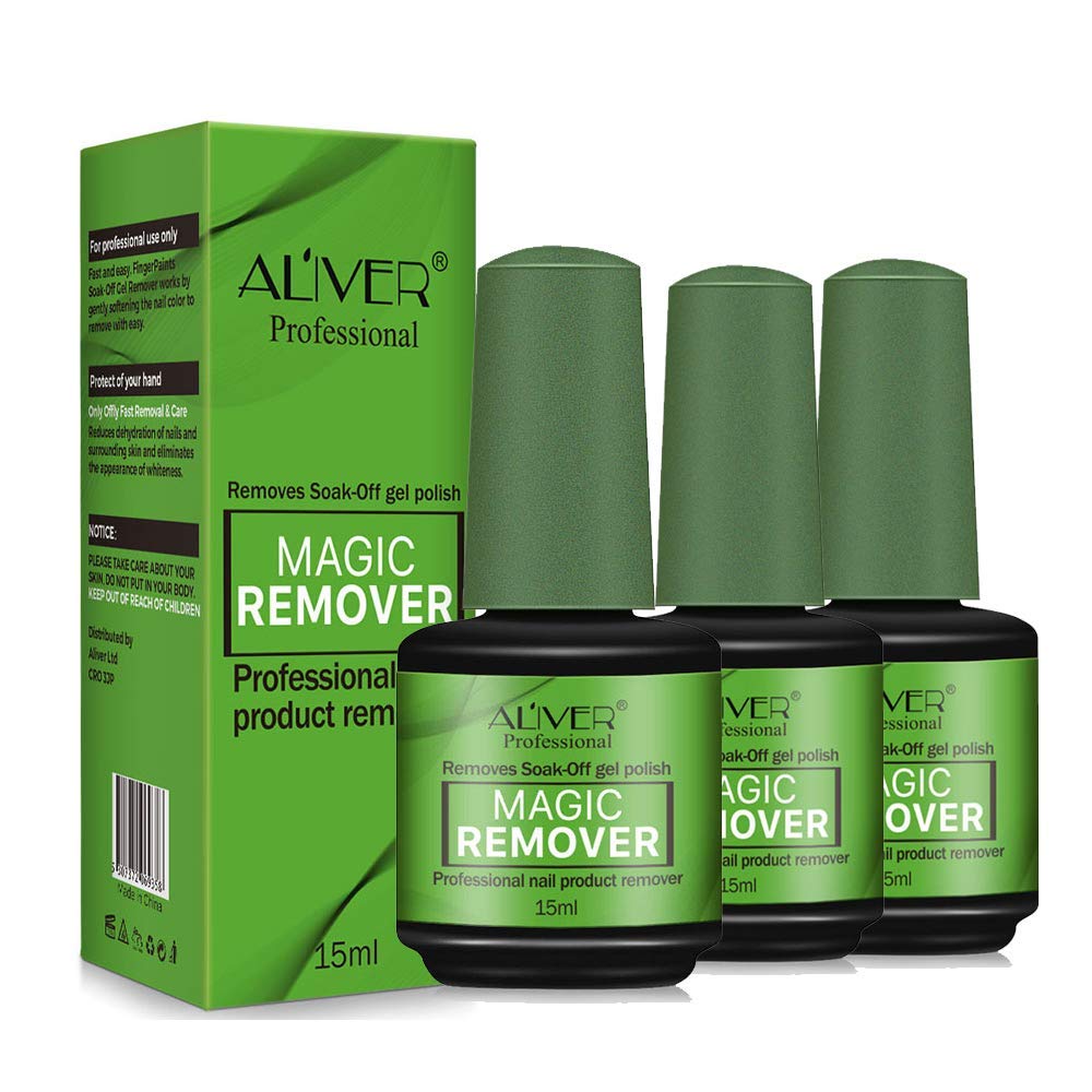 3 Pack Magic Nail Polish Remover, Quick & Easy Remove Gel Nail Polish Within 3-5 Minutes, No Need For Foil, Soaking or Wrapping, For Natural, Gel, Acrylic, Sculptured Nails : Beauty
