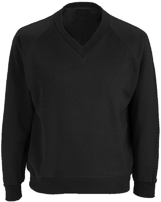 School Uniform VNeck Jumper SweatshirtBlackXL Amazon.co.uk Clothing