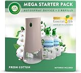 Air Wick Fresh Cotton 24/7 Aerosol-Free Automatic Refill Kit 1 Gadget 2 Refills