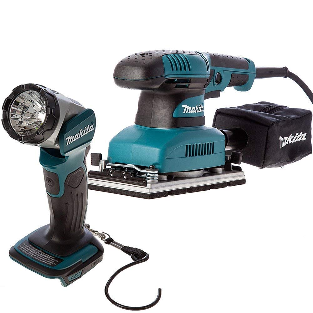 Makita BO3710 1/3" Sheet Orbital Sander 240V + Dust Bag with DML802