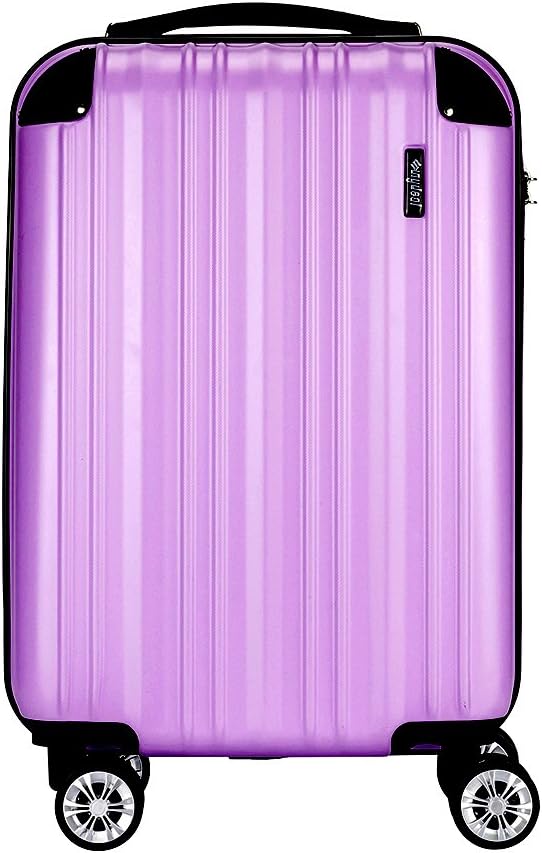 Super Lightweight ABS Hard Shell Cabin Luggage Travel Carry On Trolley 4 Wheels Suitcase 20" Purple