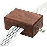 Youtang Vintage Walnut Wood Mechanism Musical Box Handcrank Music Box Gift (15 Note Walnut Wood)