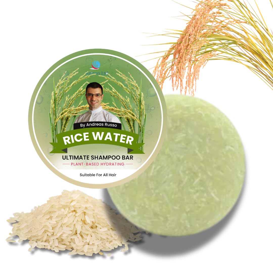 HandMade Solid Shampoo Bar – Natural Shampoo and conditioner For Dry Hair, Hair Nourishment, Prevents Spilt Ends With Plant Based Hydrating SLS Free Shampoo(Rice Water)
