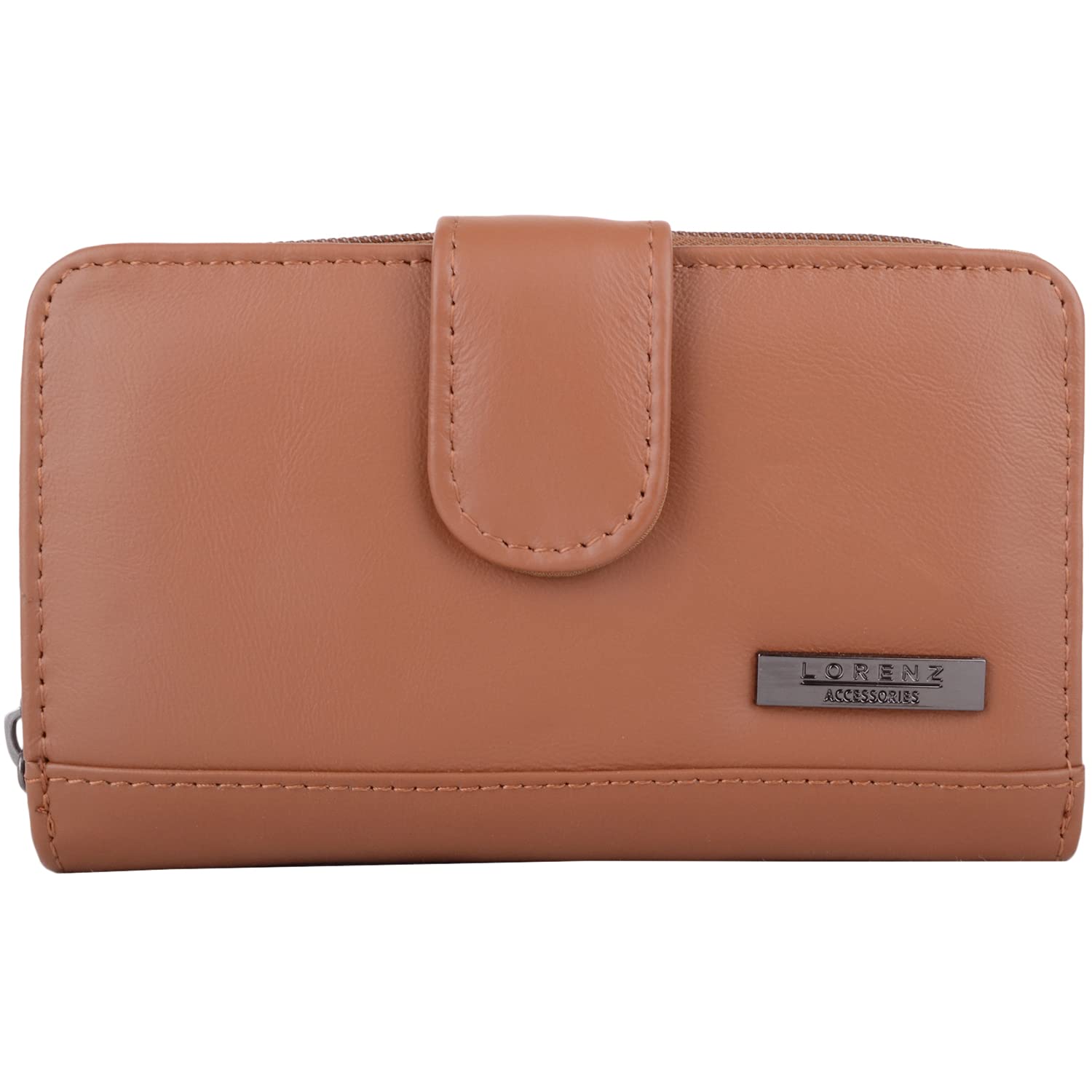 Valita Womens Leather RFID Protected Bi-Fold Money Coin Notes Credit Card Holder Purse Wallet - Tan