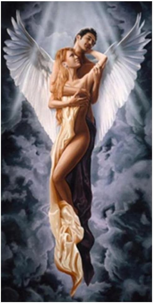 Whitelotous DIY 5D Diamond Painting Angels Embroidery Cross Stitch Crafts Home Decor 22 x 11 Inch
