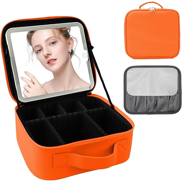 Amazon.com: SUILU Travel Makeup Bag with LED Mirror and Light