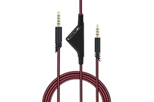 Mcbazel 2M 6.5 Feet Replacement Headset Cable with Volume Control for Astro A10/ A30/ A40, Headset Cord Lead for PS5/ PS4/ Xbox Series X&S/Xbox One - Red