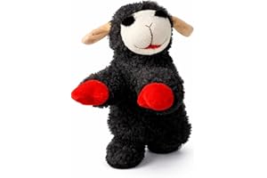 Multipet Lamb Chop | Lamb Chop Dog Toy | Small Dog Toy Lamb Chop Squeaker Toy | Officially Licensed (Black, 6")
