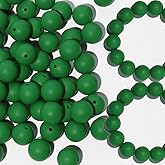 Richbunnys 120pcs Bulk Silicone Beads - 15mm Assorted Set for Pens, Keychains, Necklaces & Bracelets (Green)